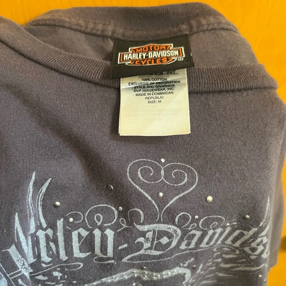 Harley- Davidson women’s T-Shirt Skull Rhinestones - Picture 3 of 3